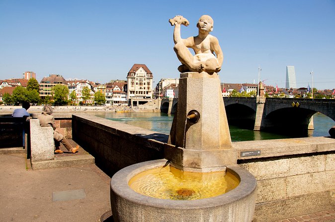 1 Hour express walk of Basel with a Local - The Three Kings Stop and Bar Les Trois Rois: Rhine Views and a Name With a Story