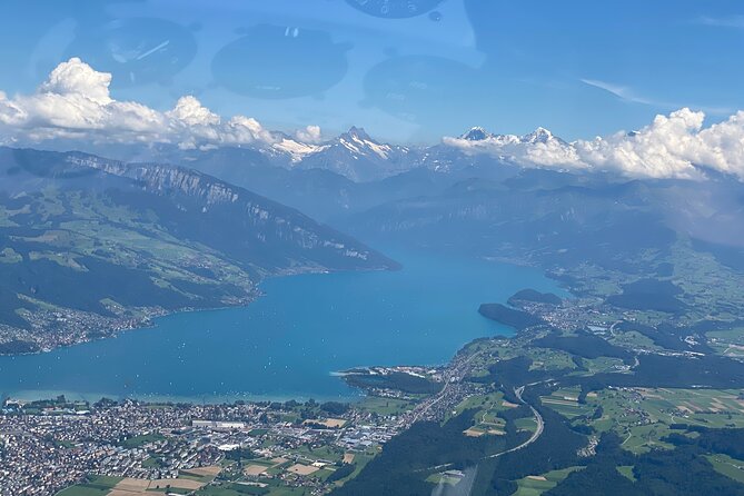 Helicopter tour to the Stockhorn mountain, with great view to the Swiss Alps - Niesen’s triangle shadow, the cog railway, and Wimmis castle views