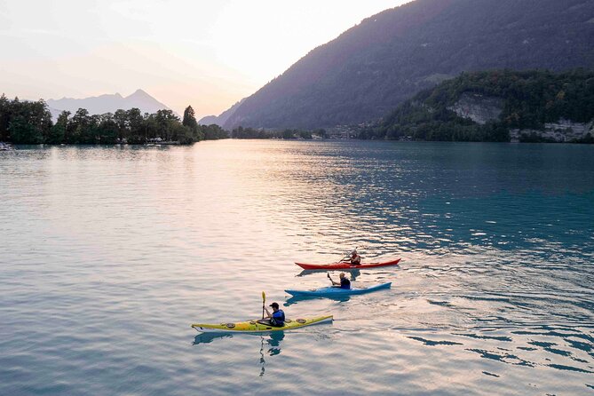 Kayak Tour of the Turquoise Lake Brienz - The paddling route: Lake Brienz, Lütschine, north shore cliffs, and Ringgenberg Castle