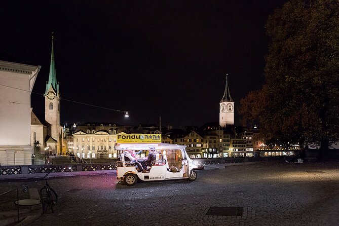 Zurich eTukTuk Private Tour - with Cheese Fondue and Wine - Stops on the route: Bahnhofstrasse to Fraumünster to the twin towers